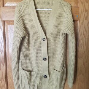 Butter yellow chunky knit cardigan